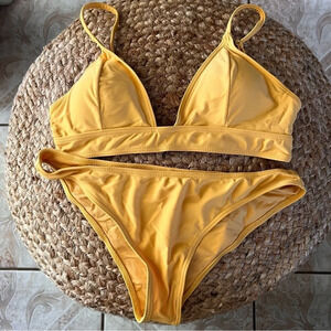 Sisstrevolution Yellow Bikini Set Two Piece Sexy Triangle Medium